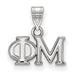 Sterling Silver Rh-plated LogoArt Phi Mu Small Pendant