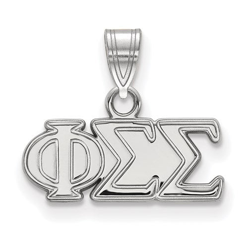 Sterling Silver Rh-plated LogoArt Phi Sigma Sigma Small Pendant