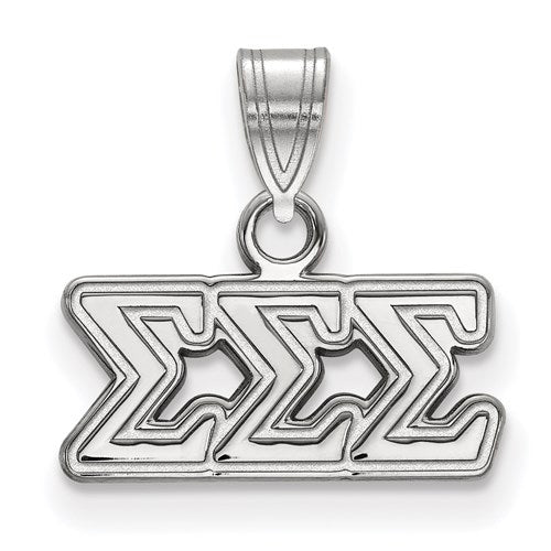Sterling Silver Rh-plated Sigma Sigma Sigma Small Pendant