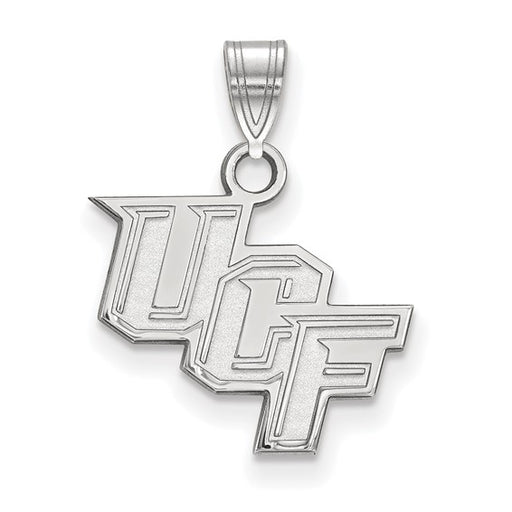 10k White Gold University of Central Florida U-C-F Small Pendant