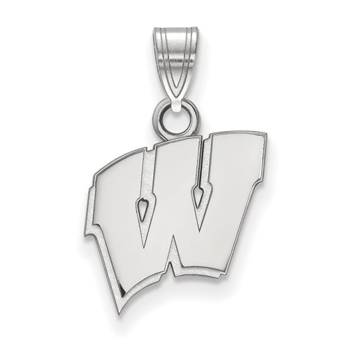 14kw University of Wisconsin Small Letter W Pendant