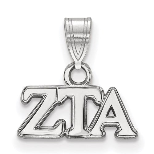Sterling Silver Rh-plated Zeta Tau Alpha Small Pendant