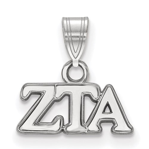 Sterling Silver Rh-plated LogoArt Zeta Tau Alpha Small Pendant