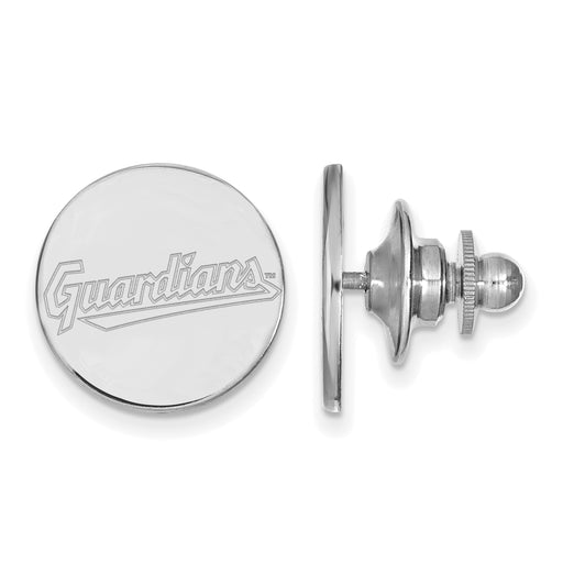 Sterling Silver Rhodium-plated MLB LogoArt Cleveland Guardians Pin