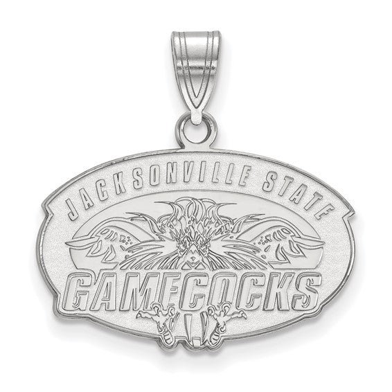 10k White Gold LogoArt Jacksonville State Univ Medium Pendant