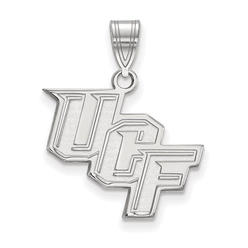 10k White Gold University of Central Florida U-C-F Medium Pendant