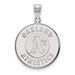 Sterling Silver Rhodium-plated MLB LogoArt Oakland Athletics Circle Large Pendant