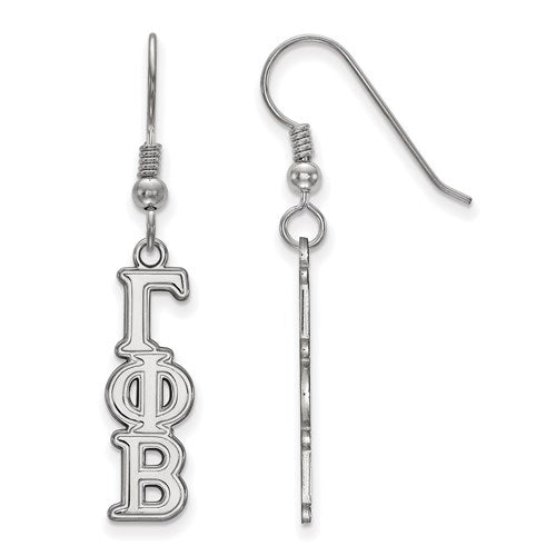 Sterling Silver Rh-plated Gamma Phi Beta Dangle Small Earrings