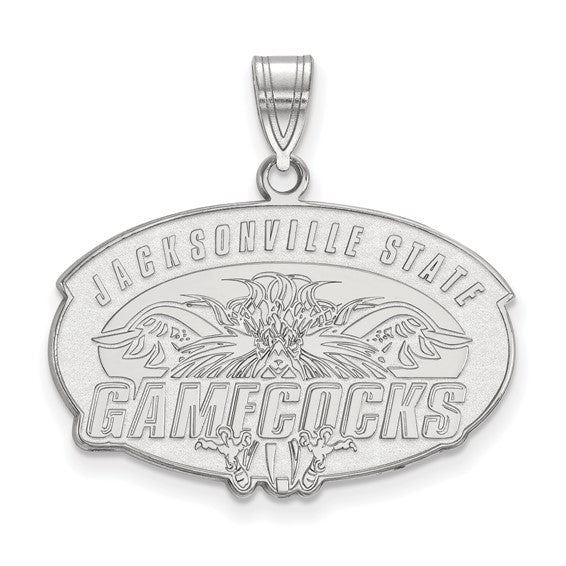 10k White Gold LogoArt Jacksonville State Unive Large Pendant