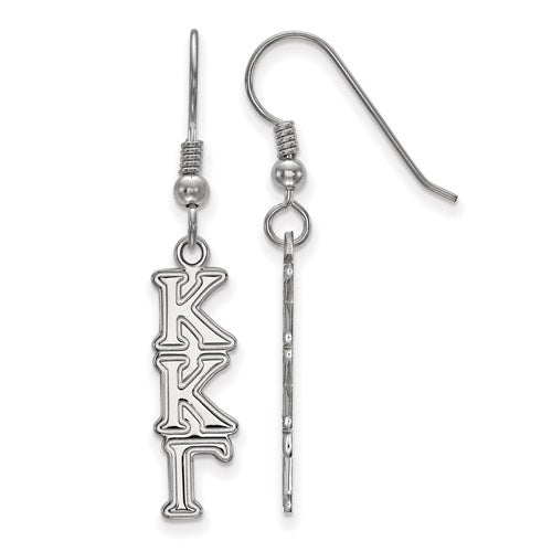 Sterling Silver Rh-plated Kappa Kappa Gamma Dangle Small Earrings