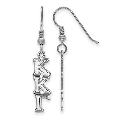 Sterling Silver Rh-plated LogoArt Kappa Kappa Gamma Dangle Small Earrings