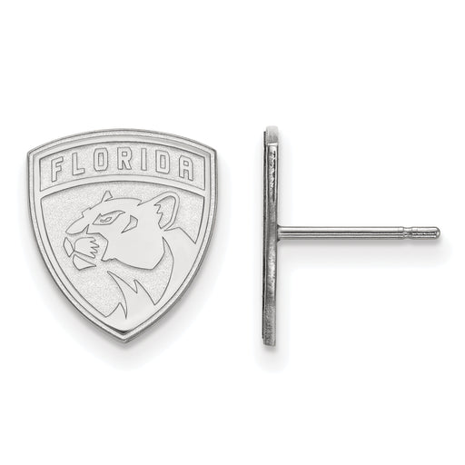 10k White Gold NHL Florida Panthers Small Post Earrings