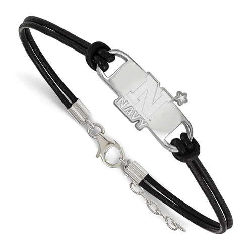 SS Navy Small Center Leather Bracelet