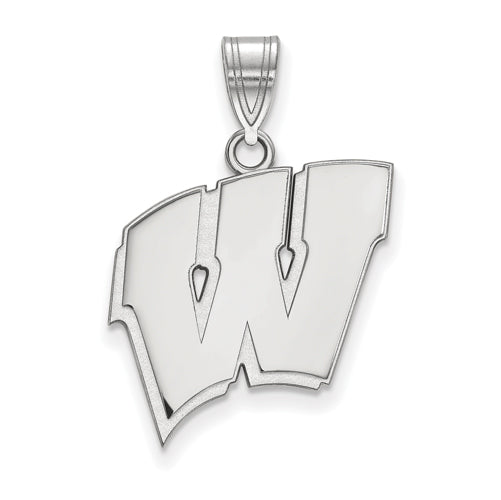 14kw University of Wisconsin Large Letter W Pendant