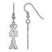 Sterling Silver Rh-plated LogoArt Zeta Tau Alpha Dangle Medium Earrings