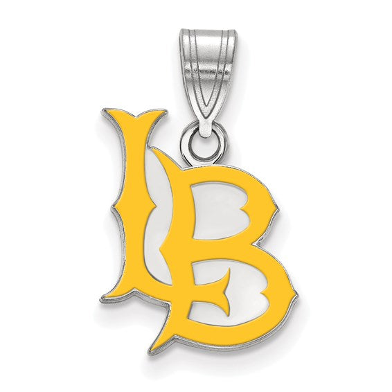 SS CA State Univ Long Beach L-B Medium Enameled Pendant