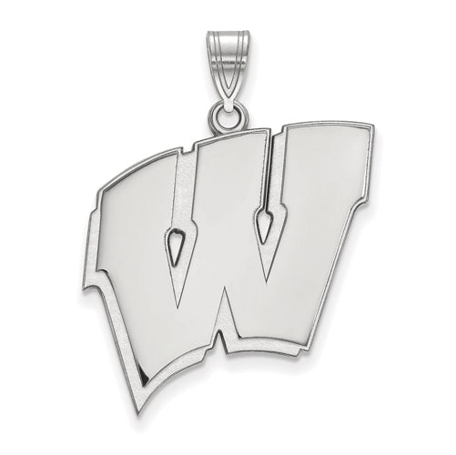 14kw University of Wisconsin XL Letter W Pendant