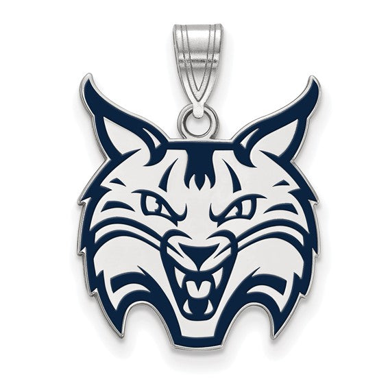Sterling Silver Quinnipiac University Bobcat Large Enameled Pendant