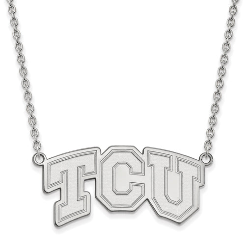 14kw Texas Christian University Large TCU Pendant w/Necklace