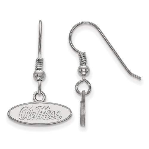 SS University  of Mississippi XS Dangle Oval Ole Miss Earrings
