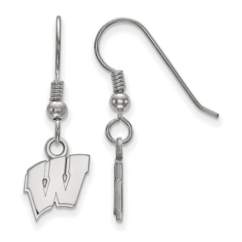 SS University of Wisconsin XS Letter W Dangle Earrings