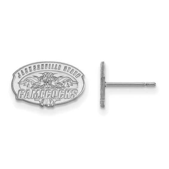 10k White Gold Jacksonville State Univ Extra Small Post Earrings