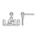 14k White Gold LogoArt Louisiana State University L-S-U Dangle Ball Post Earrings