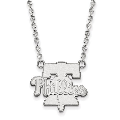 14kw MLB  Philadelphia Phillies Large Logo Pendant w/Necklace