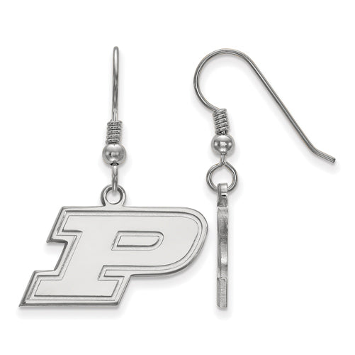 SS Purdue Small Letter P Dangle Earrings