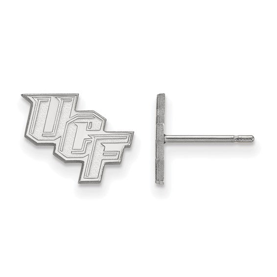 10k White Gold University of Central Florida U-C-F XS Post Earrings