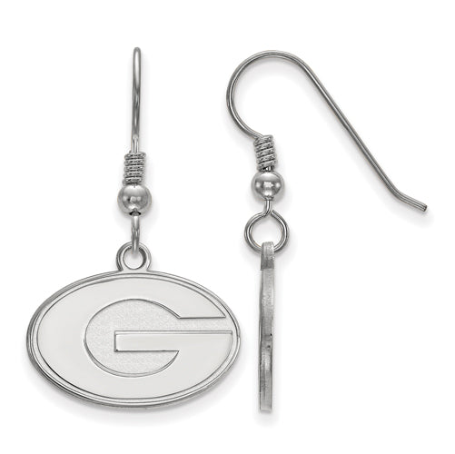 SS University of Georgia Small Letter G Dangle Wire Earrings