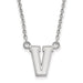 14kw Vanderbilt University Small V Pendant w/Necklace