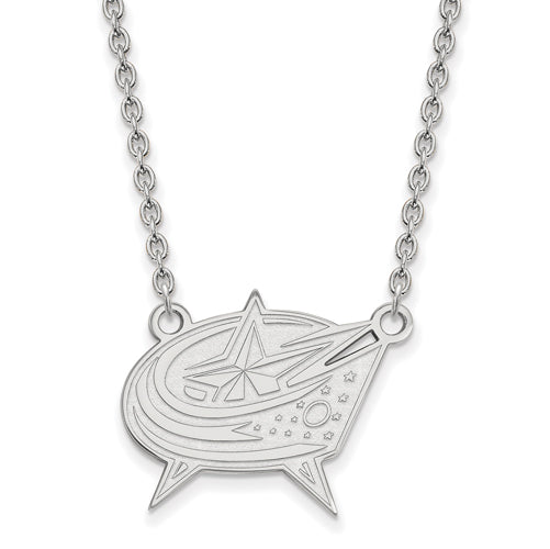 14kw NHL Columbus Blue Jackets Large Pendant w/Necklace