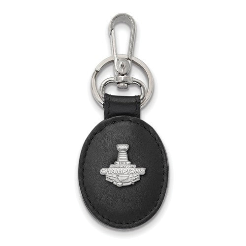 SS 2019 Stanley Cup Champions St. Louis Blues Black Leather Oval Key