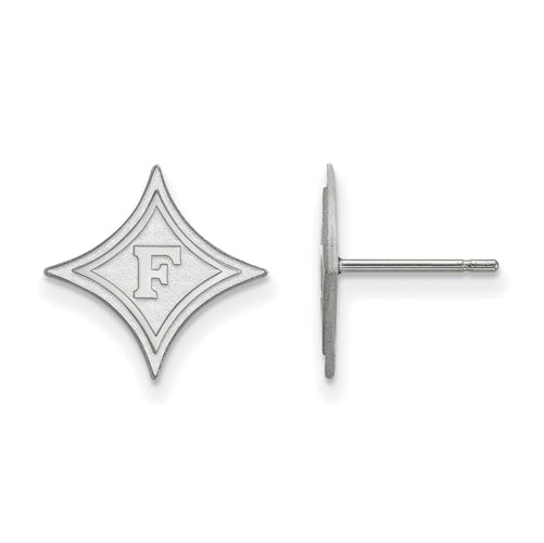 14kw F Logo Furman University Small Post Earrings