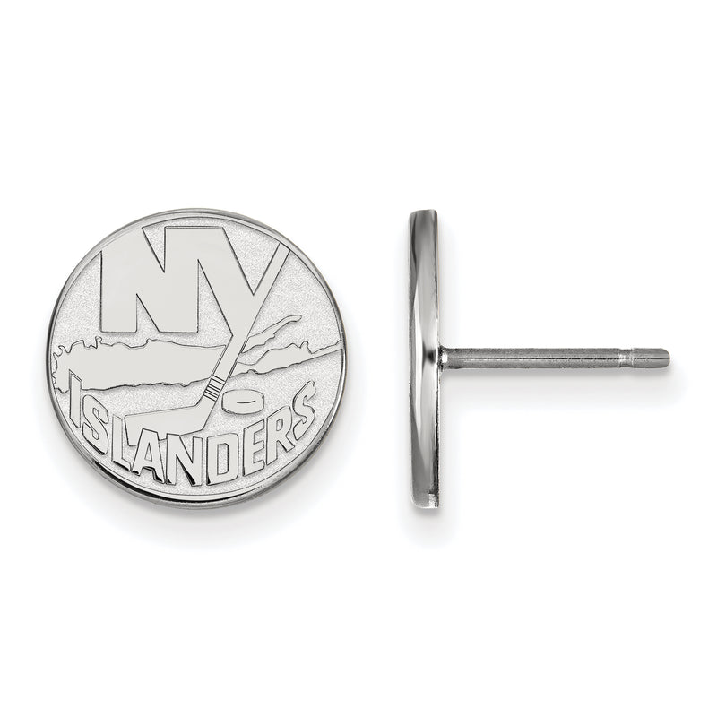 10k White Gold NHL New York Islanders Small Post Earrings