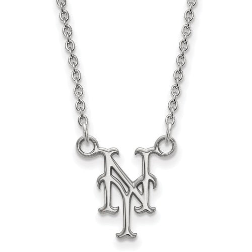 SS MLB  New York Mets Small Cap Logo Pendant w/Necklace