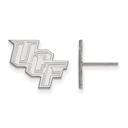 10k White Gold University of Central Florida U-C-F Small Post Earrings