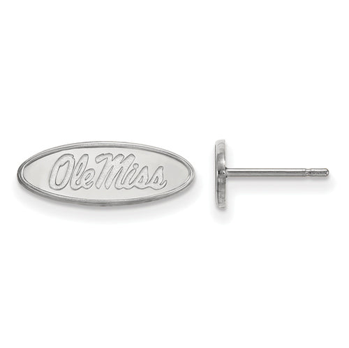 14kw University  of Mississippi XS Post Oval Ole Miss Earrings