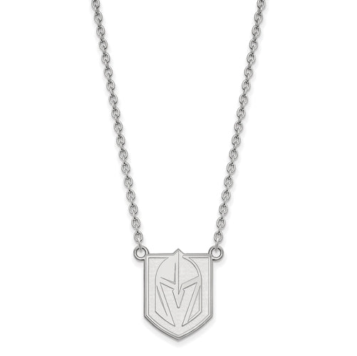Sterling S. Vegas Golden Knights Large Pendant w/ Necklace