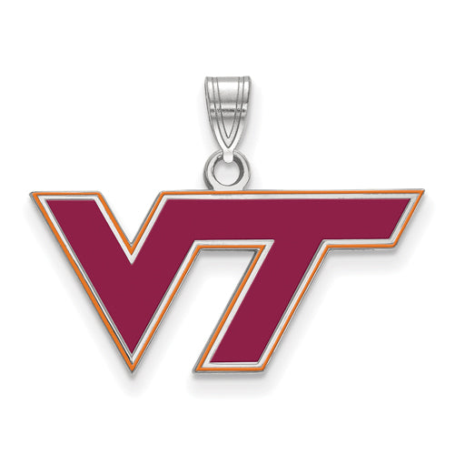 SS Logo Art Virginia Tech Medium Enamel VT Logo Pendant