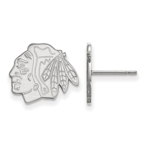 14kw NHL Chicago Blackhawks Small Logo Post Earrings