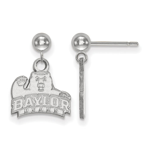 14kw Baylor University Dangle Ball Earrings