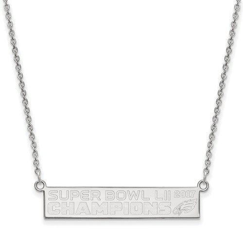 SS Large Phila Eagles Super Bowl LII Champions Small Bar Necklace