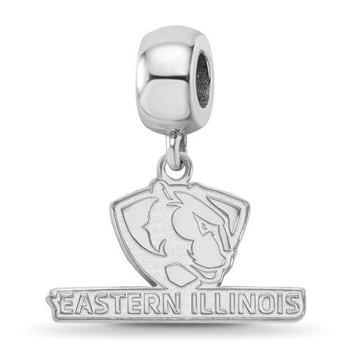 Sterling Silver Rhodium-plated LogoArt Eastern Illinois University Small Dangle Bead Charm