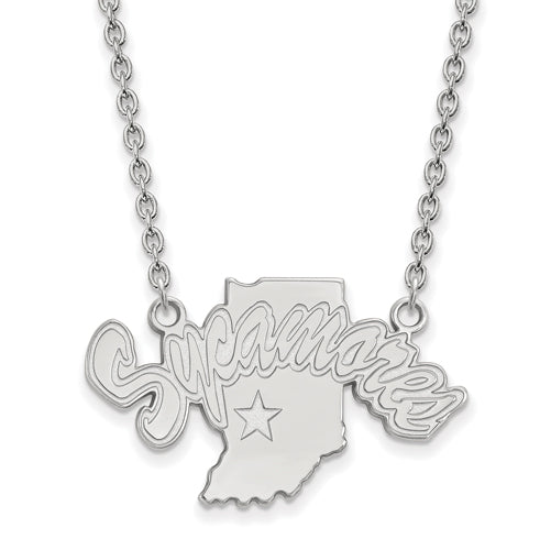 14kw Indiana State U Large Pendant w/Necklace