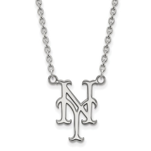 SS MLB  New York Mets Large Cap Logo Pendant w/Necklace