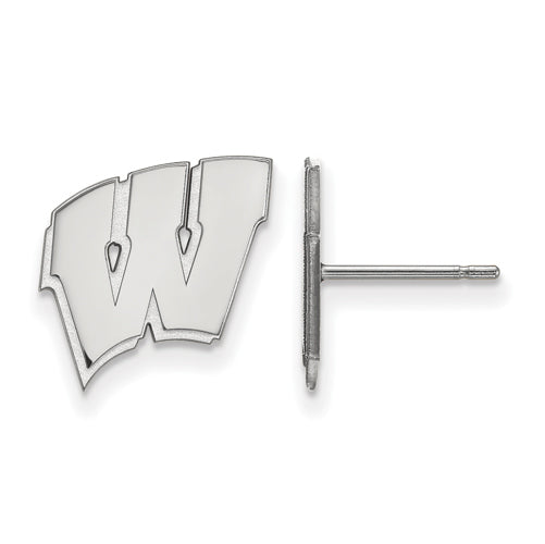 10kw University of Wisconsin Small Letter W Post Earrings