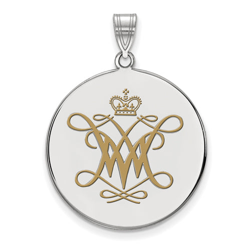 SS William And Mary XL Enamel Disc Pendant