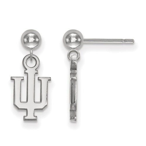 14kw Indiana University Earrings Dangle Ball